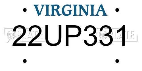 22UP331 Virginia License Plate
