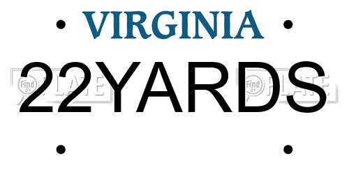 22YARDS Virginia License Plate