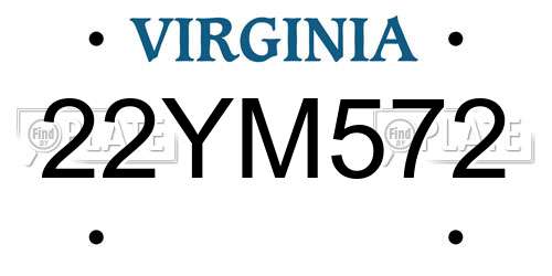 22YM572 Virginia License Plate
