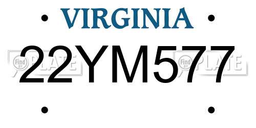 22YM577 Virginia License Plate