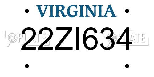 22ZI634 Virginia License Plate