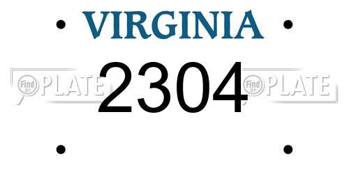 2304 Virginia License Plate