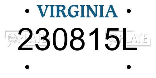 230815L Virginia License Plate