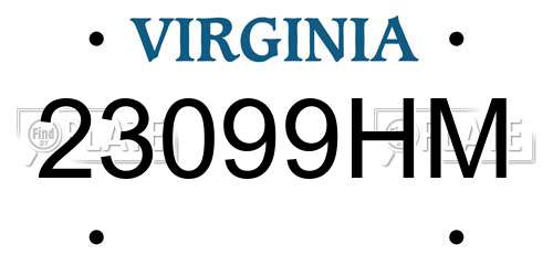 23099HM Virginia License Plate