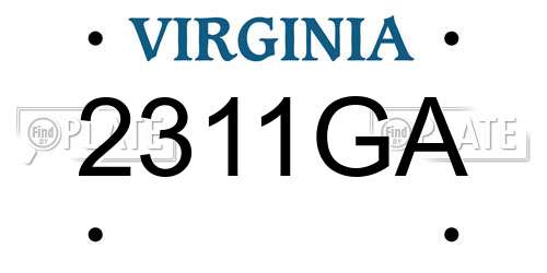 2311GA Virginia License Plate