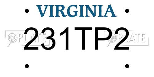 231TP2 Virginia License Plate