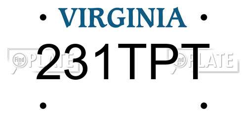 231TPT Virginia License Plate