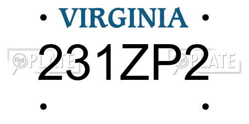231ZP2 Virginia License Plate
