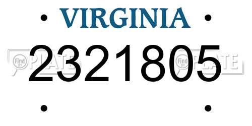 2321805 Virginia License Plate