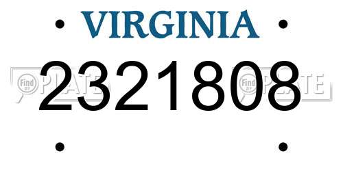 2321808 Virginia License Plate