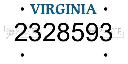 2328593 Virginia License Plate