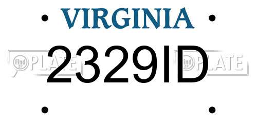2329ID Virginia License Plate