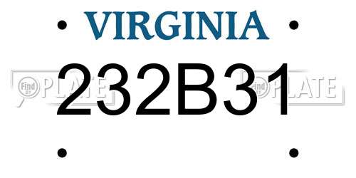 232B31 Virginia License Plate
