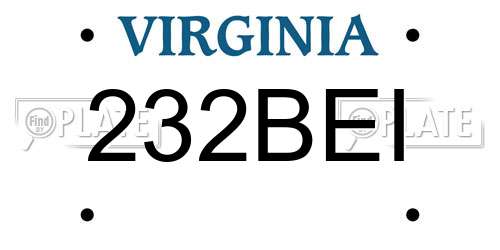 232BEI Virginia License Plate