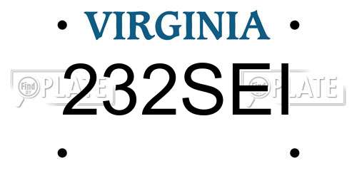 232SEI Virginia License Plate