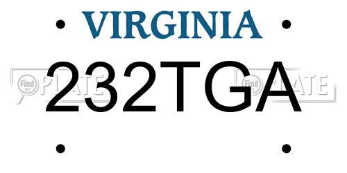 232TGA Virginia License Plate