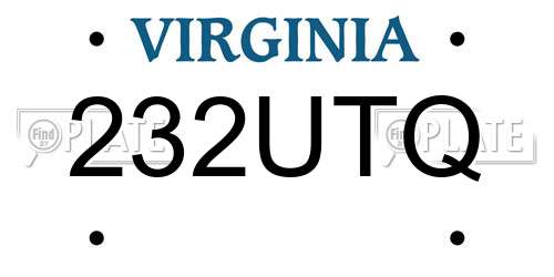 232UTQ Virginia License Plate