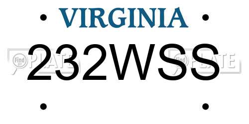 232WSS Virginia License Plate