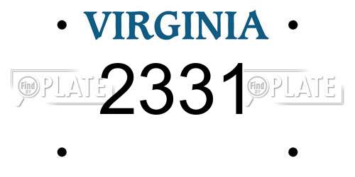 2331 Virginia License Plate