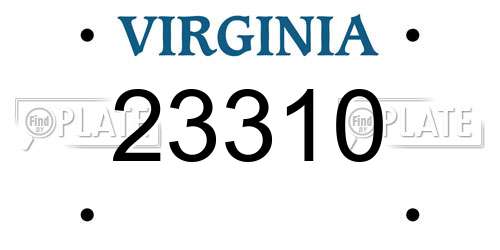 23310 Virginia License Plate
