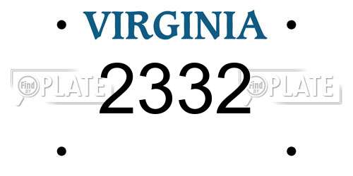 2332 Virginia License Plate