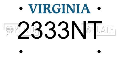 2333NT Virginia License Plate