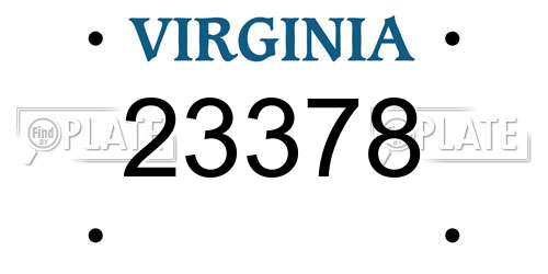 23378 Virginia License Plate