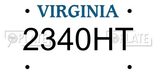2340HT Virginia License Plate
