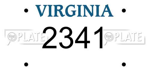 2341 Virginia License Plate