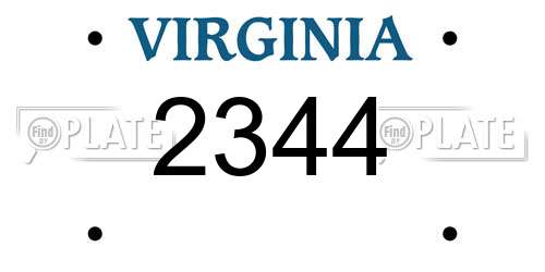 2344 Virginia License Plate