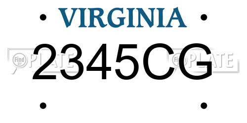 2345CG Virginia License Plate