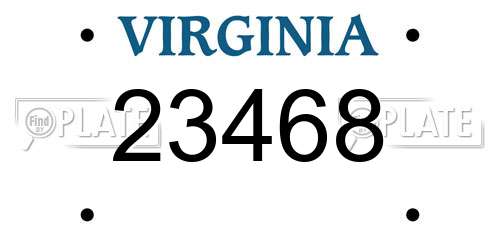 23468 Virginia License Plate