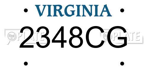 2348CG Virginia License Plate