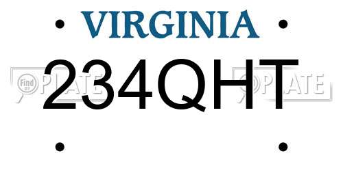 234QHT Virginia License Plate