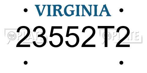 23552T2 Virginia License Plate