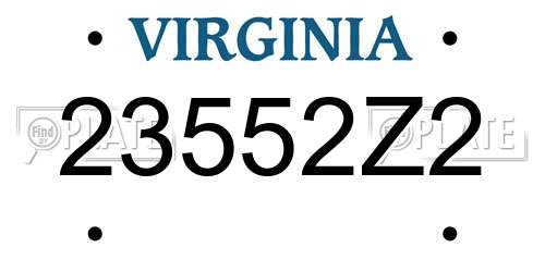 23552Z2 Virginia License Plate