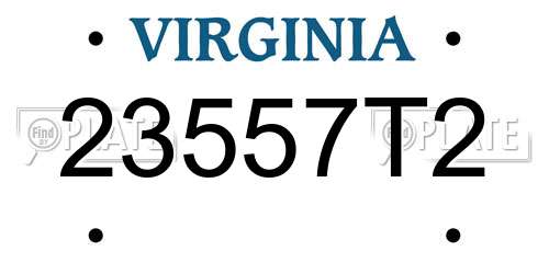 23557T2 Virginia License Plate