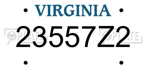 23557Z2 Virginia License Plate