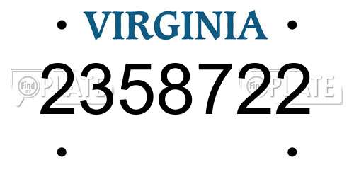 2358722 Virginia License Plate