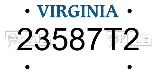 23587T2 Virginia License Plate