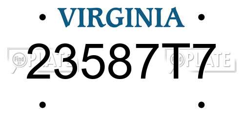 23587T7 Virginia License Plate