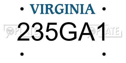 235GA1 Virginia License Plate