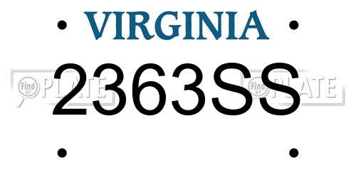 2363SS Virginia License Plate