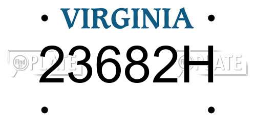 23682H Virginia License Plate