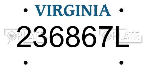 236867L Virginia License Plate
