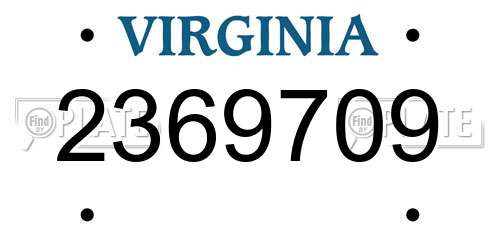 2369709 Virginia License Plate