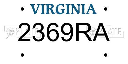 2369RA Virginia License Plate