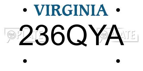 236QYA Virginia License Plate