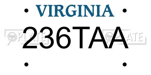 236TAA Virginia License Plate