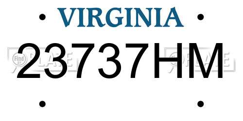 23737HM Virginia License Plate